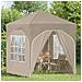 Tenda per feste a pop-up 192 x 192 x 245 cm Crema - Foto miniatura 3