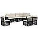 Set Divano da Giardino 8 pcs Nero e Bianco Crema polyrattan - Foto miniatura 1