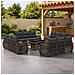 Set Divano da Giardino 13 pz Grigio e Grigio Scuro polyrattan - Foto miniatura 8