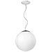 Lampadario a sfera satinato bianco Cm D 35xH 100 Lampada 1xE27 da 60W - Foto miniatura 1