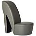 Poltrona A Forma Di Scarpa Con Tacco In Similpelle Grigia - Foto miniatura 1