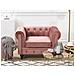 Poltrona In Velluto Rosa Chesterfield - Foto miniatura 12