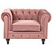 Poltrona In Velluto Rosa Chesterfield - Foto miniatura 7