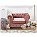 Poltrona In Velluto Rosa Chesterfield - Foto miniatura 4