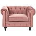 Poltrona In Velluto Rosa Chesterfield - Foto miniatura 5