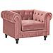 Poltrona In Velluto Rosa Chesterfield - Foto miniatura 1