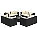 Set Divani Da Giardino 9 Pz Con Cuscini In Polyrattan Nero - Foto miniatura 1