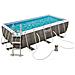 Piscina Con Struttura Rettangolare Rattan 4.04m X 2.01m X 1.00m Power Steel Bestway 56721 - Foto miniatura 1