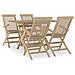 Set da Pranzo per Giardino 5pz Grigio in Legno Massello di Teak - Foto miniatura 1