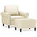 Poltrona con Poggiapiedi Crema 60 cm in Similpelle - Foto miniatura 1