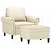Poltrona con Poggiapiedi Crema 60 cm in Similpelle - Foto miniatura 3