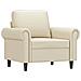 Poltrona con Poggiapiedi Crema 60 cm in Similpelle - Foto miniatura 4