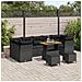 Set Divano da Giardino 10 Pezzi con Cuscini Nero Polyrattan Acacia, Set da Pranzo Giardino 3 Pezzi con Cuscini Nero Polyrattan Acacia - Foto miniatura 2