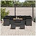 Set Divano da Giardino 10 Pezzi con Cuscini Nero Polyrattan Acacia, Set da Pranzo Giardino 3 Pezzi con Cuscini Nero Polyrattan Acacia - Foto miniatura 3