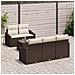 Set Divano da Giardino da 6 Pezzi con Cuscini Rattan Marrone - Foto miniatura 3