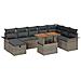 Set Divano Giardino 9 Pezzi con Cuscini Grigio Poly Rattan - Foto miniatura 1