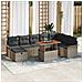 Set Divano Giardino 9 Pezzi con Cuscini Grigio Poly Rattan - Foto miniatura 2