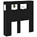 Testata da letto vitaXL con luci LED Rovere Nero 100x18,5x103,5 cm - Foto miniatura 1