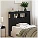 Testata da letto vitaXL con luci LED Rovere Nero 100x18,5x103,5 cm - Foto miniatura 9