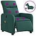 Poltrona Massaggiante Reclinabile Elettrica Verde Scuro Tessuto - Foto miniatura 1