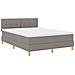 Letto con Rete a Molle e Materasso Tortora 140x190 cm Tessuto - Foto miniatura 3