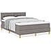 Letto con Rete a Molle e Materasso Tortora 140x190 cm Tessuto - Foto miniatura 4