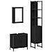 Set di mobili da bagno 3 pezzi in legno ingegnerizzato color quercia nera - Foto miniatura 1