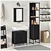 Set di mobili da bagno 3 pezzi in legno ingegnerizzato color quercia nera - Foto miniatura 2