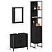 Set di mobili da bagno 3 pezzi in legno ingegnerizzato color quercia nera - Foto miniatura 3