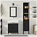 Set di mobili da bagno 3 pezzi in legno ingegnerizzato color quercia nera - Foto miniatura 4