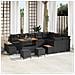 Set Divano da Giardino con cuscino 13 pcs Nero Poly Rattan - Foto miniatura 2