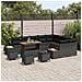 Set Divano da Giardino con cuscino 13 pcs Nero Poly Rattan - Foto miniatura 3