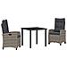 Set da Pranzo per Giardino 3 pcs Grigio polyrattan - Foto miniatura 1