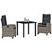 Set da Pranzo per Giardino 3 pcs Grigio polyrattan - Foto miniatura 3