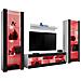 Komodee, Set di mobili porta TV Tivoli Grande RTV, Bianco Nero, LED RGB, Larghezza 250 cm x Altezza 159 cm x Profondità 35 cm, Per soggiorno, Camera da letto - Foto miniatura 1