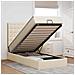 Struttura Letto Pouf con Materasso Crema 90x190 cm in Tessuto - Foto miniatura 2