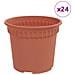Vaso Rotondo per Fiori 24 pcs Rosso Mattone Ø 15 x 12 cm - Foto miniatura 1