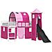 Struttura del letto loft per bambini Bianco e Rosa Metallo - Foto miniatura 1