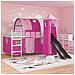 Struttura del letto loft per bambini Bianco e Rosa Metallo - Foto miniatura 3