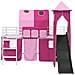 Struttura del letto loft per bambini Bianco e Rosa Metallo - Foto miniatura 6