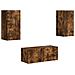 Set mobile TV 6 pcs Rovere fumé Legno multistrato - Foto miniatura 1