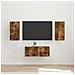 Set mobile TV 6 pcs Rovere fumé Legno multistrato - Foto miniatura 2