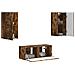 Set mobile TV 6 pcs Rovere fumé Legno multistrato - Foto miniatura 3
