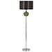 Lampada Da Terra Eva One In Vetro Verde E Grigio Con Paralume In Tessuto — Ø 40 Cm - Foto miniatura 1