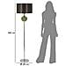 Lampada Da Terra Eva One In Vetro Verde E Grigio Con Paralume In Tessuto — Ø 40 Cm - Foto miniatura 7