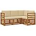 Set divani 4 pcs Naturale e Beige Legno di Acacia Massello - Foto miniatura 1