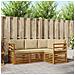 Set divani 4 pcs Naturale e Beige Legno di Acacia Massello - Foto miniatura 2
