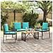 Set di Mobili da Esterno 9 pcs Nero e Turchese polyrattan - Foto miniatura 4
