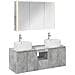 Set di Armadi da Bagno 4 pcs Grigio Cemento - Foto miniatura 1