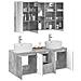 Set di Armadi da Bagno 4 pcs Grigio Cemento - Foto miniatura 3